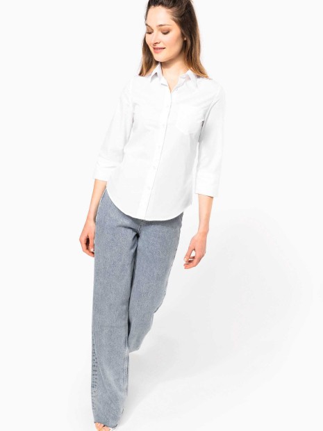 Chemises à personnaliser KARIBAN Chemise popeline polycoton manches 3/4 entretien facile femme 
