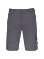 WK. DESIGNED TO WORK Bermuda de travail multipoches gris convoi personnalisable