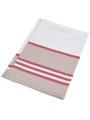 KARIBAN Essuie-vaisselle à rayures blanc/rouge personnalisable