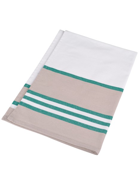 KARIBAN Essuie-vaisselle à rayures White / Kelly Green personnalisable