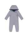 KARIBAN Grenouillère bébé avec capuche gris oxford/marine personnalisable