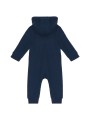 KARIBAN Grenouillère bébé avec capuche marine/gris oxford personnalisable