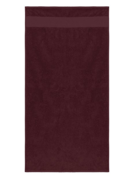 KARIBAN Serviette de bain 70 x 140 cm Bordeaux personnalisable