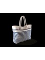 KIMOOD Sac de plage naturel/bleu marine personnalisable