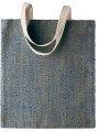 KIMOOD Sac en toile de jute teint 100% naturel natural / blue ink personnalisable
