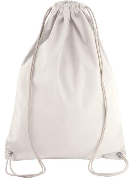 KIMOOD Sac à dos en coton avec cordelettes naturel personnalisable