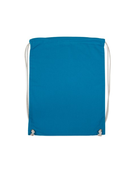 KIMOOD Sac à dos en coton avec cordelettes bleu tropical personnalisable