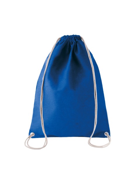 KIMOOD Sac à dos en coton avec cordelettes bleu royal fonce personnalisable
