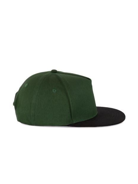 K-UP Casquette snapback - 5 panneaux vert fôret/noir personnalisable