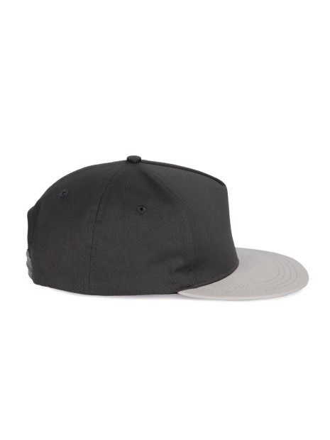 K-UP Casquette snapback - 5 panneaux gris foncé/gris clair personnalisable