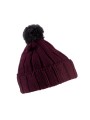 K-UP Bonnet à pompon avec revers burgundy / dark grey personnalisable
