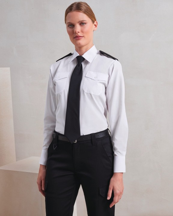 PREMIER Damen-Langarm-Pilotenbluse Hemd personalisierbar