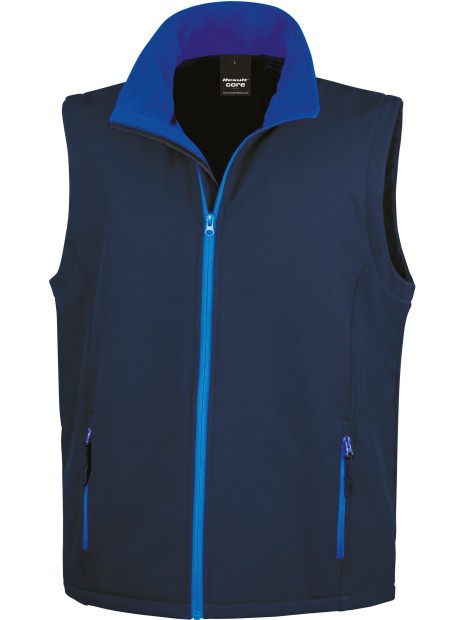 RESULT Bodywarmer Softshell Homme Printable marine/royal personnalisable
