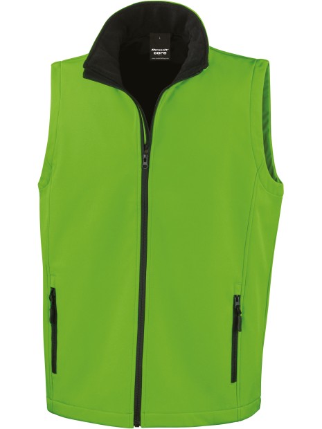 RESULT Bodywarmer Softshell Homme Printable VIVID GREEN/BLACK personnalisable