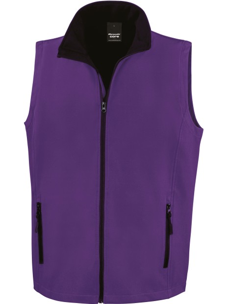 RESULT Bodywarmer Softshell Homme Printable purple/black personnalisable
