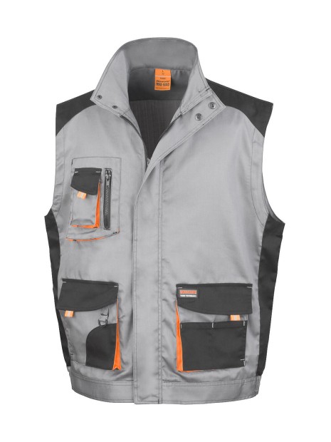 RESULT Gilet multipoches Lite grey/black/orange personnalisable