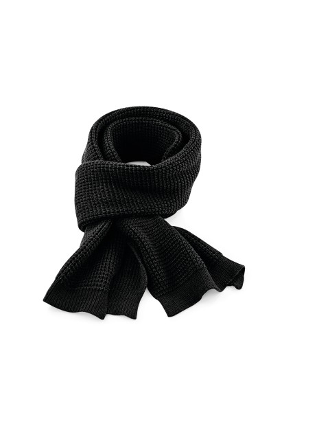 BEECHFIELD CLASSIC WAFFLE KNIT SCARF noir personnalisable