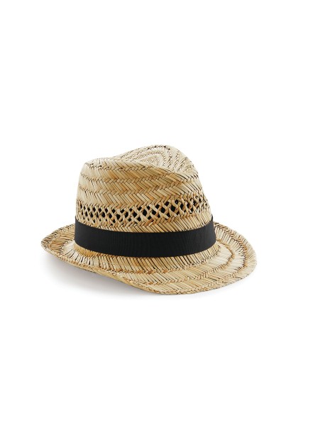 BEECHFIELD STRAW SUMMER TRILBY naturel personnalisable
