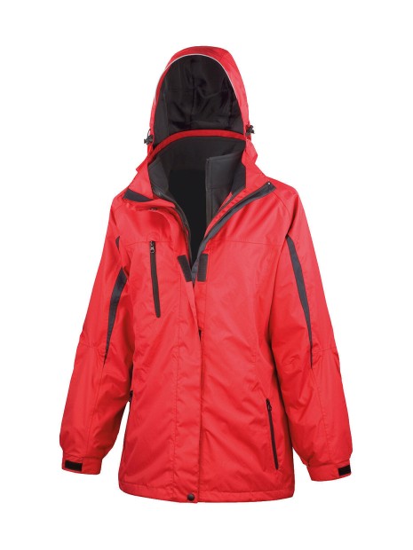 RESULT WOMENS 3-IN-1 JOURNEY JACKET WITH SOFTSHELL INNER rouge/noir personnalisable