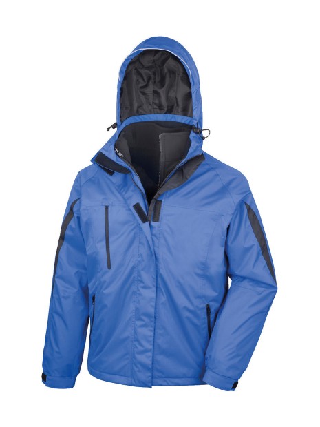 RESULT Parka 3en1 intérieur Softshell royal/noir personnalisable