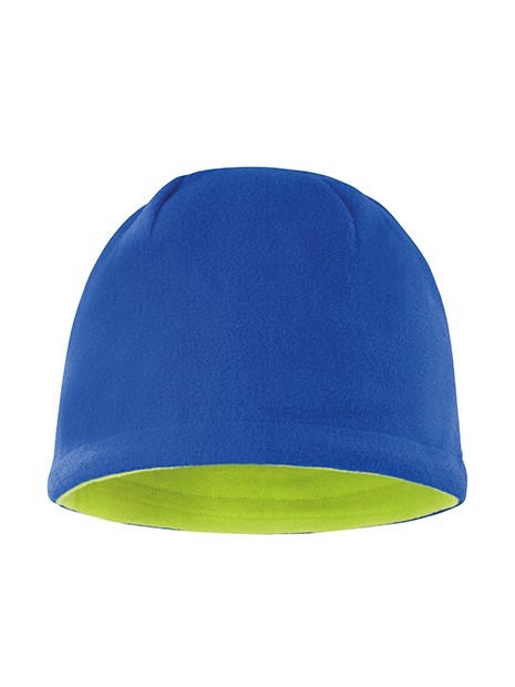 RESULT Reversible Fleece Skull Hat royal/lime personnalisable