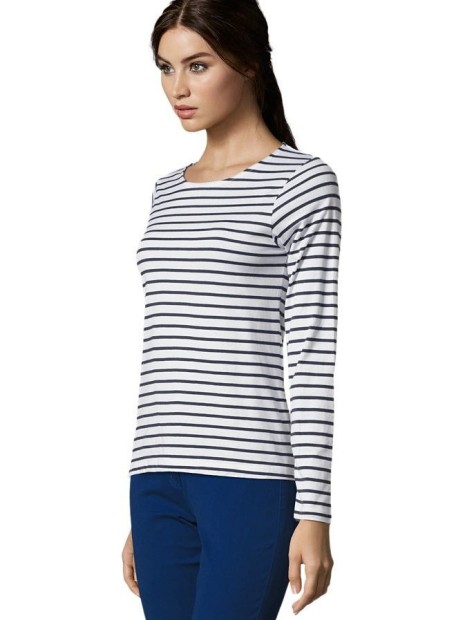 T-Shirts à personnaliser SOL'S Marine Women blanc/bleu marine