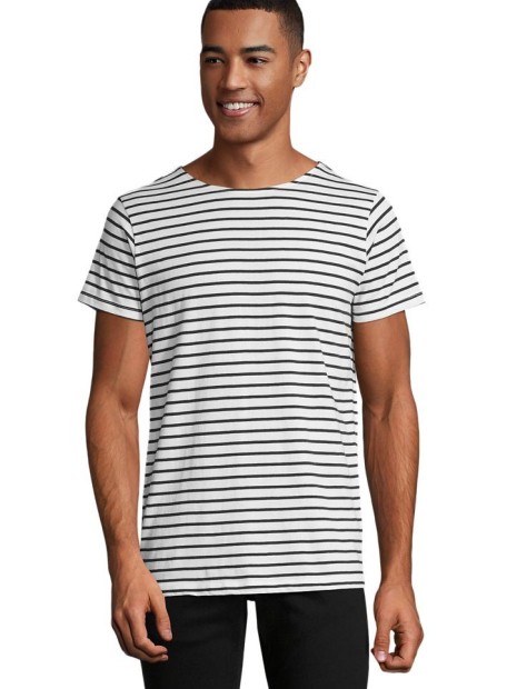 T-Shirts à personnaliser SOL'S Miles Men blanc/bleu marine
