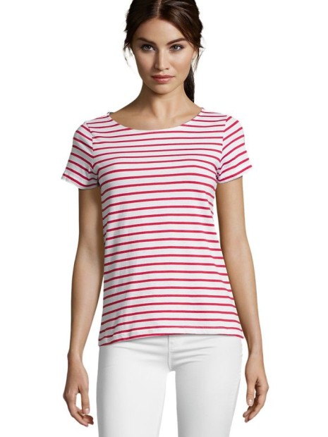 T-Shirts à personnaliser SOL'S Miles Women blanc/rouge