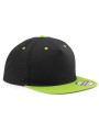 BEECHFIELD Casquette Snapback contrastée - 5 panneaux noir/vert lime personnalisable