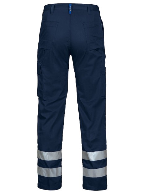 PROJOB 2517 PANTALON CORDURA + BANDES HV bleu marine personnalisable