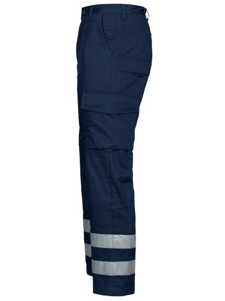 PROJOB 2517 PANTALON CORDURA + BANDES HV bleu marine personnalisable