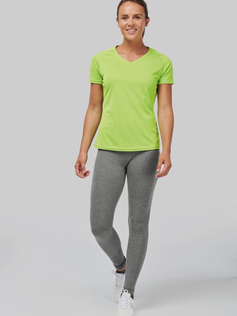 T-Shirts à personnaliser PROACT T-shirt de sport manches courtes col v femme 