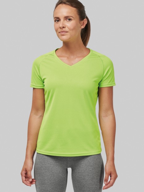 T-Shirts à personnaliser PROACT T-shirt de sport manches courtes col v femme 
