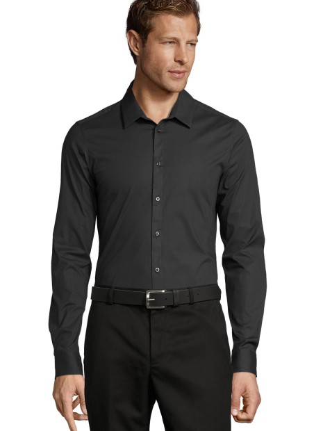 Chemises à personnaliser SOL'S Blake Men gris titanium/noir