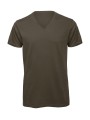 B&C T-shirt BIO Inspire col V Homme vert khaki personnalisable