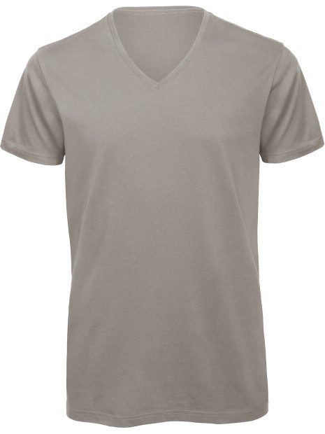 B&C T-shirt BIO Inspire col V Homme gris clair personnalisable