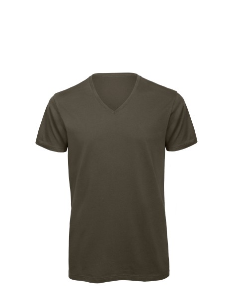 B&C T-shirt BIO Inspire col V Homme khaki personnalisable