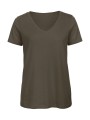 B&C T-shirt Organic Inspire col V Femme vert khaki personnalisable