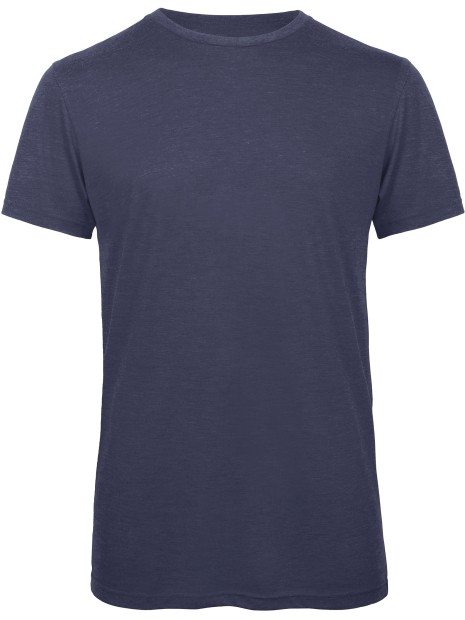 B&C T-shirt Triblend col rond Homme heather bleu marine personnalisable