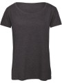 B&C T-shirt Triblend col rond Femme HEATHER DARK GREY personnalisable
