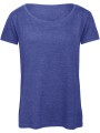 B&C T-shirt Triblend col rond Femme heather royal blue personnalisable