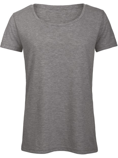 B&C T-shirt Triblend col rond Femme heather light grey personnalisable