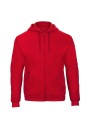 B&C Sweatshirt capuche zippé ID.205 rouge personnalisable