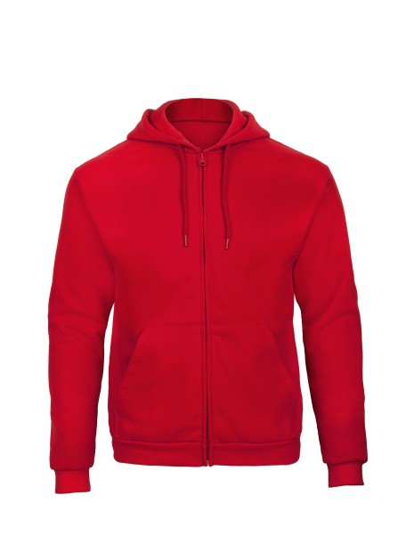 B&C Sweatshirt capuche zippé ID.205 rouge personnalisable