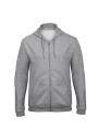 B&C Sweatshirt capuche zippé ID.205 heather grey personnalisable