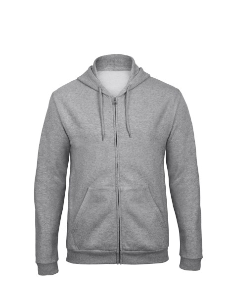 B&C Sweatshirt capuche zippé ID.205 heather grey personnalisable