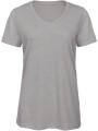B&C T-shirt Triblend col V Femme heather light grey personnalisable