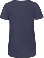 B&C T-shirt Triblend col V Femme heather bleu marine personnalisable