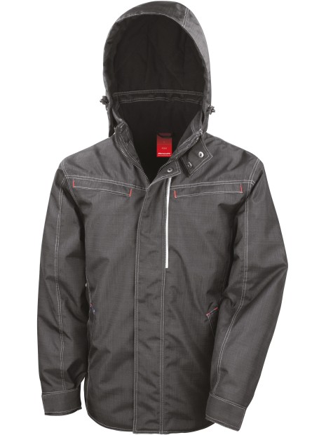 RESULT Parka robuste "effet denim" noir personnalisable