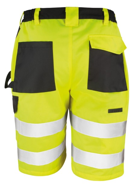 RESULT Short cargo de sécurité fluorescent yellow personnalisable
